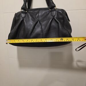Cole Haan Pleated Black Leather Satchel